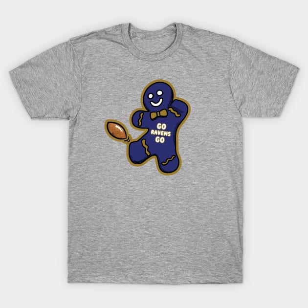 Baltimore Ravens Gingerbread Man T-Shirt by Rad Love